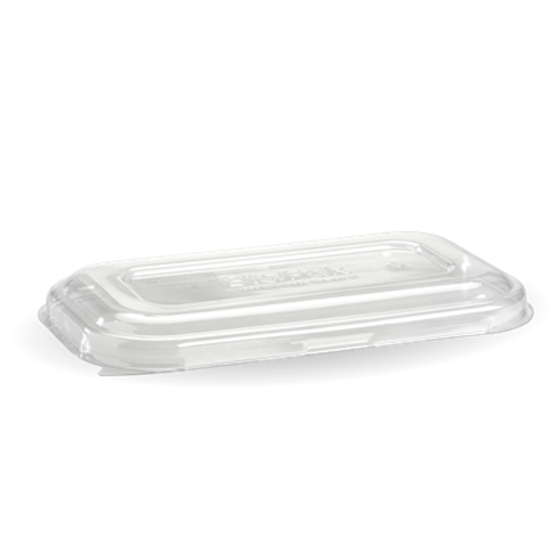 Lid Plastic Rectangle 750-1000ml Clear (230x130mm) - Biopak - 50PC