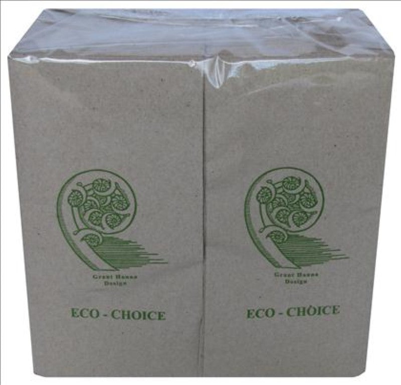 Serviette Dinner 1Ply 8 Fold (40/1.8/ECO) Natural - Eco Choice - 200PC