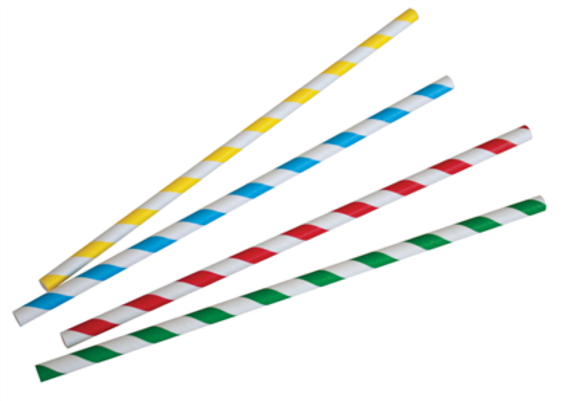 Straws Paper Assorted Striped6x195mm - Huhtamaki - 250PC
