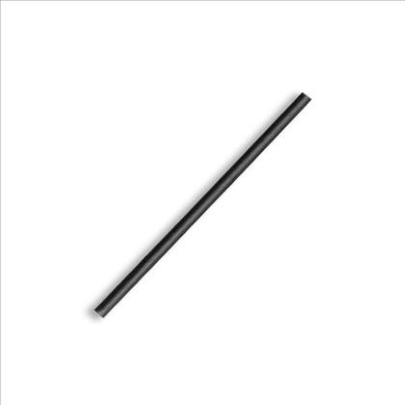 Straws Paper Cocktail Bio Black 4.5x120mm - Biopak - 250PC