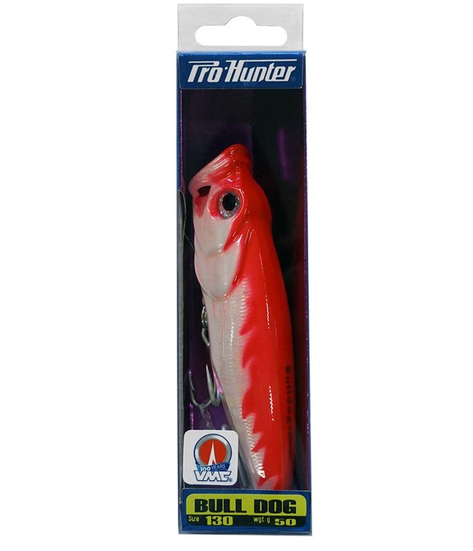 Pro Hunter Bull Dog 130mm Popper - Fire Pearl