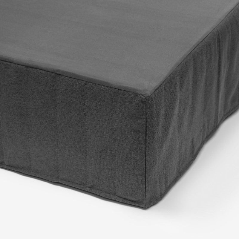 DreamGreen Padded Charcoal Valance for Double beds, features quilt stitching and soft polyester for stylish bed coverage.