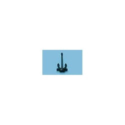 Durable plastic anchor for model boats, ensuring secure anchoring and stability in various marine environments.