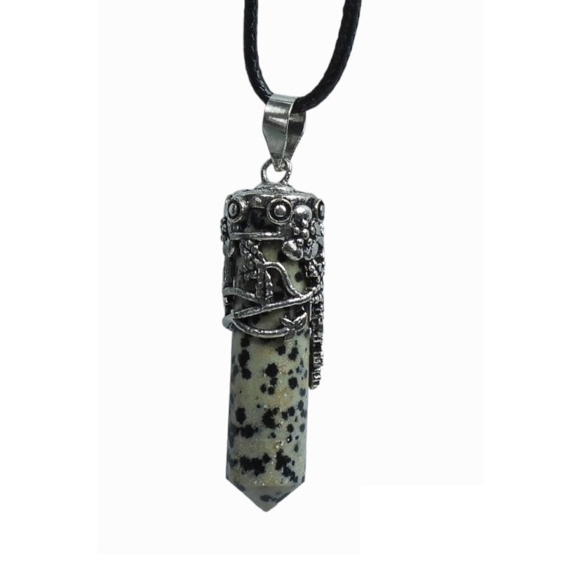 Dalmation Pendant Wrapped Flower