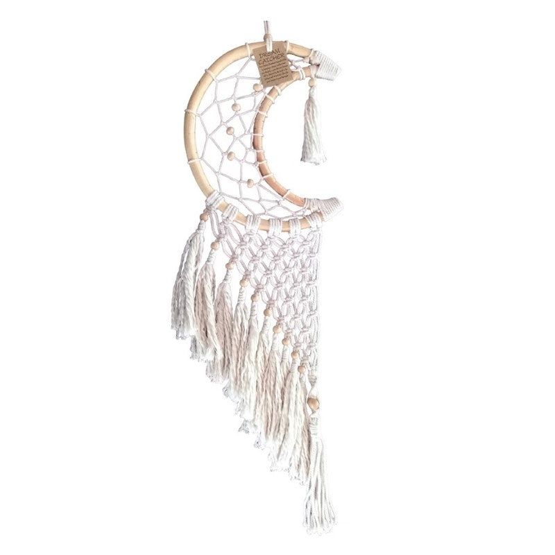 Wall Hanging - White Half Moon with Tassels 25cm