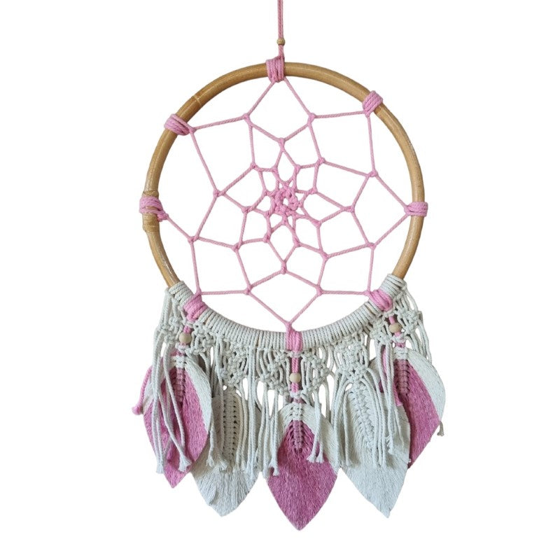Flower of Life with Pink Leaves Dreamcatcher 32cm