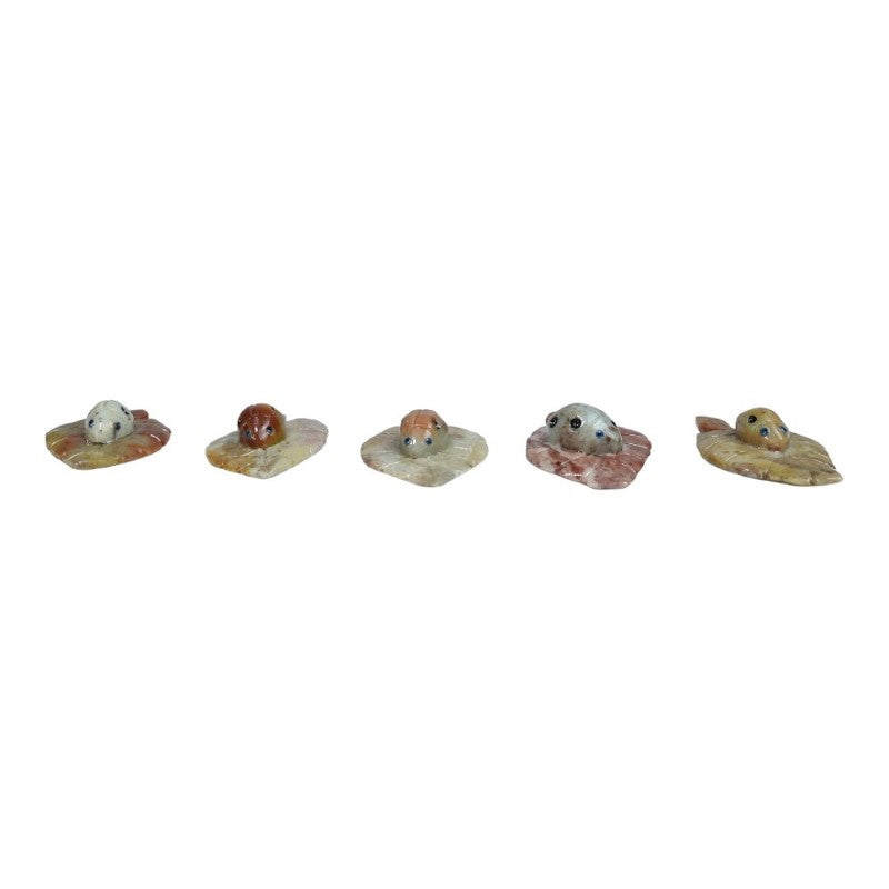 Lady Bug Soapstone Carving - Set of 5