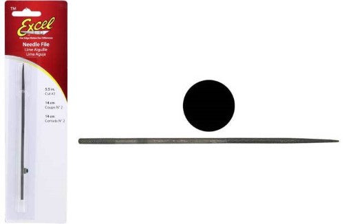 Round needle file for precision sharpening and smoothing, crafted from high-quality steel, 5.75 inches long.