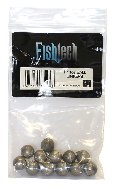 Fishtech Ball Sinkers 1/4oz (12 per pack)