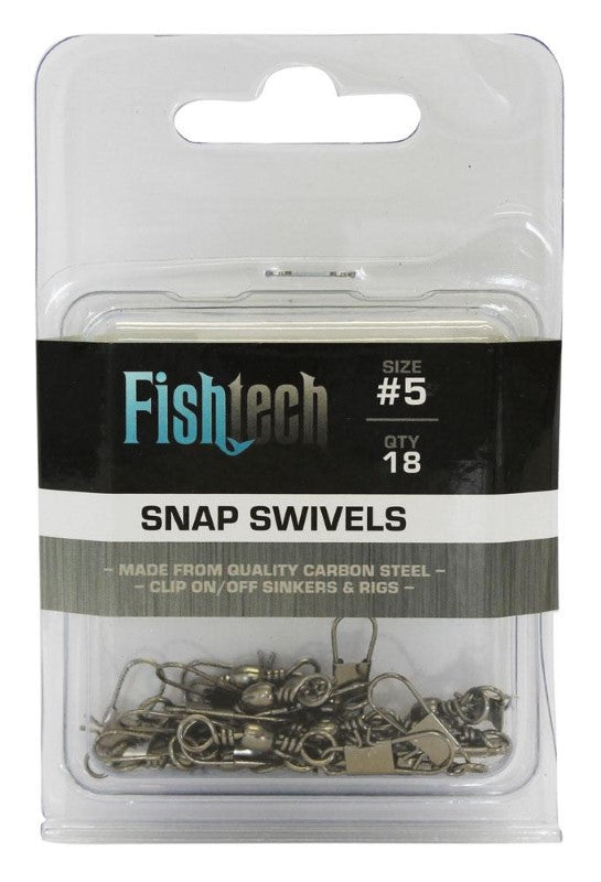 Fishtech #5 Snap Swivels (18 per pack)