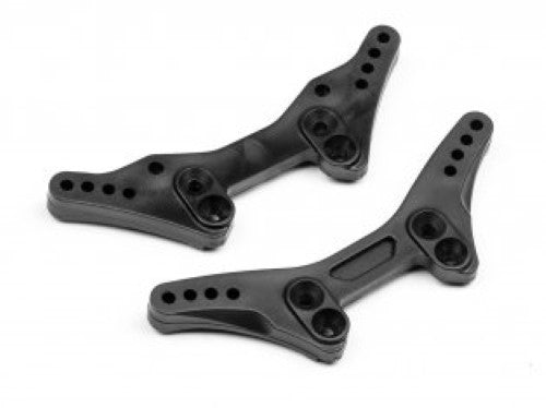 HPI Racing gRS4 FR/RR Shock Towers for enhanced durability and stability in RC car racing performance.