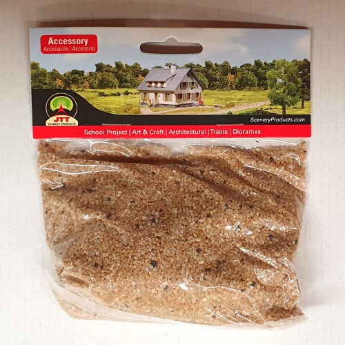 Fine yellow desert sand for hobby models, 200g bag, ideal for realistic scenery and landscape creation.