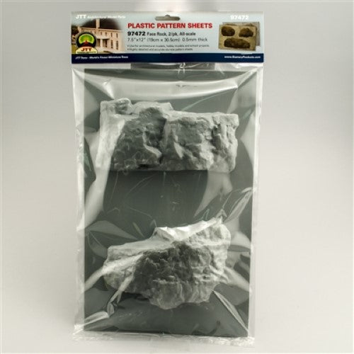 Detailed rock face scenery for enhancing dioramas, train sets, and models with realistic textures and colors.