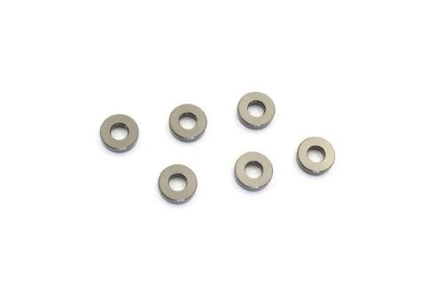 Aluminum collars in gunmetal finish for RC models, enhancing durability and performance, pack of 6, 2mm size.