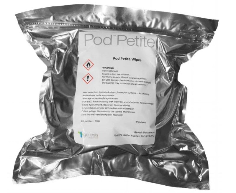 Pod Petite Fragranced Wipes - White, 135mm x 220mm, 150 Sheets (Pack of 12)