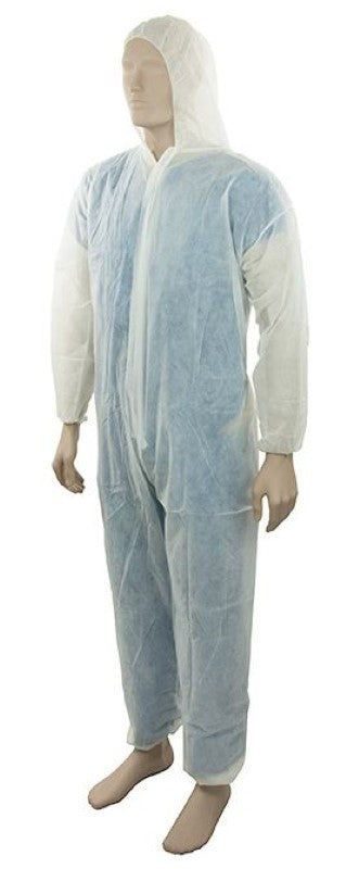 Polypropylene Coverall - White, 2XL, 50gsm (18) *Basic Coverall