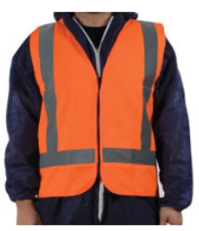 Hi Visibility Safety Vest - Orange, 4XL, 120g Polyester Fabric (20)