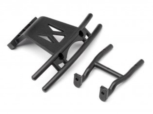 Durable Maverick Strada XT front bumper set enhances protection and style for your RC car, perfect for off-road adventures.