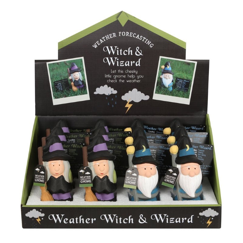 Pack of 12 Weather Forecasting Witch and Wizard in Display
