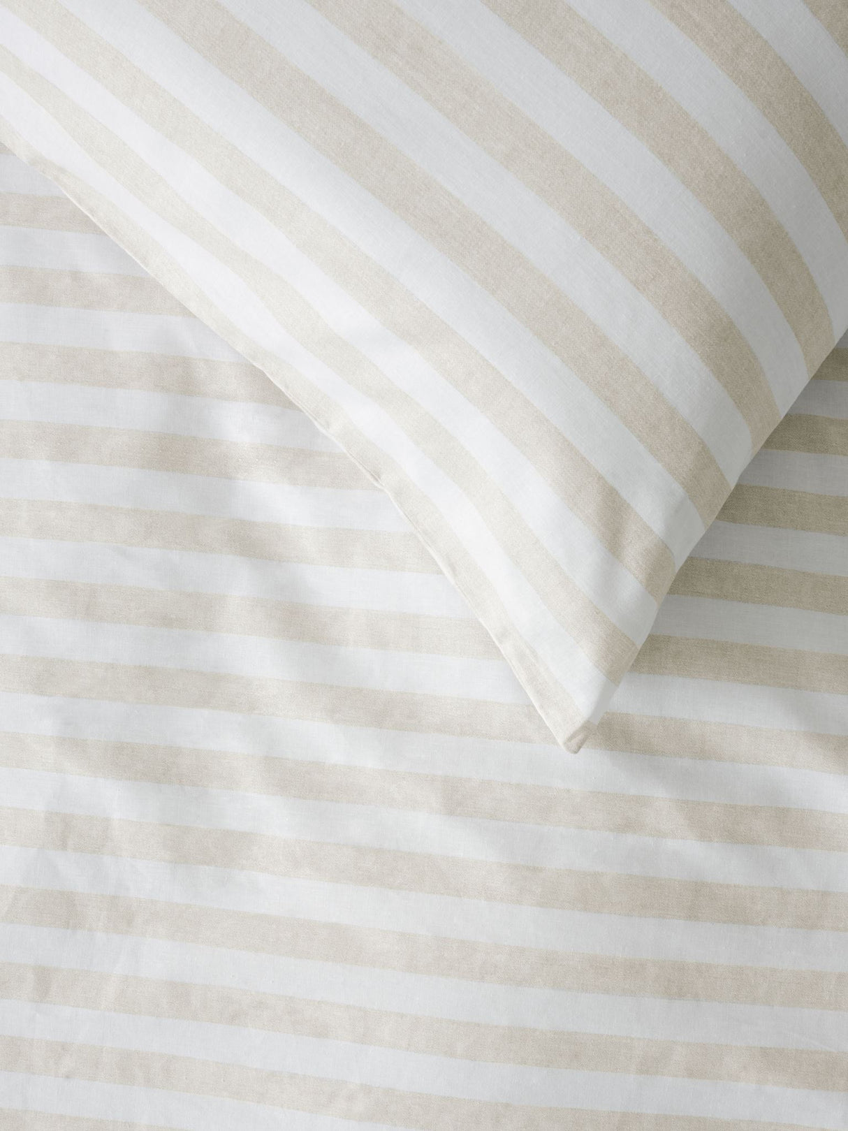 Luxurious King duvet cover set in Sand Charlie design, featuring reversible textured stripes and 100% cotton material.