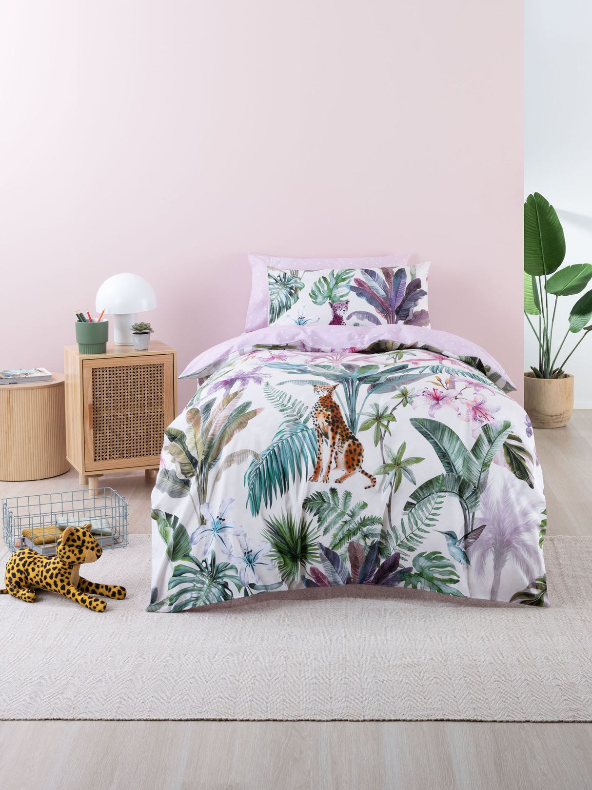 Duvet Cover Set Single - Sand Safari Jungle Duvet Cover Set by Squiggles
