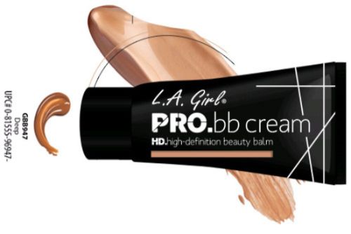 La Girl Pro BB Cream in Deep offers skincare and makeup benefits, enhancing skin tone with a silky, moisturizing formula.