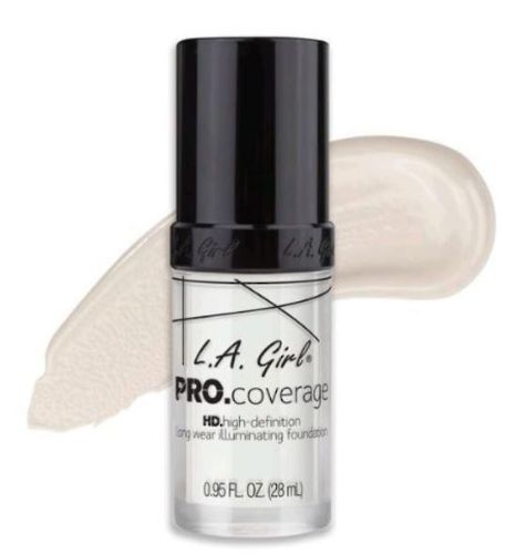 LA Girl Pro Coverage Foundation White Lightener for custom color adjustment and full coverage finish.