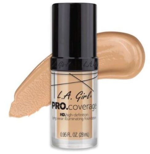 LA Girl Pro Coverage Foundation in Fair, full coverage, lightweight, paraben-free formula with custom white mixer for personalized shade.