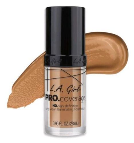 LA Girl Pro Coverage Foundation in Beige, a full-coverage, lightweight liquid for a radiant, flawless complexion.