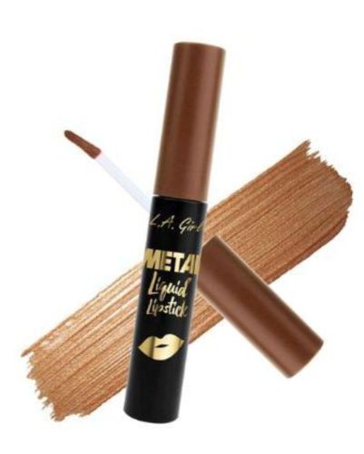 LA Girl Metal Liquid Lipstick in Satin Gold, showcasing a rich metallic finish and creamy, non-drying formula for glamorous lips.