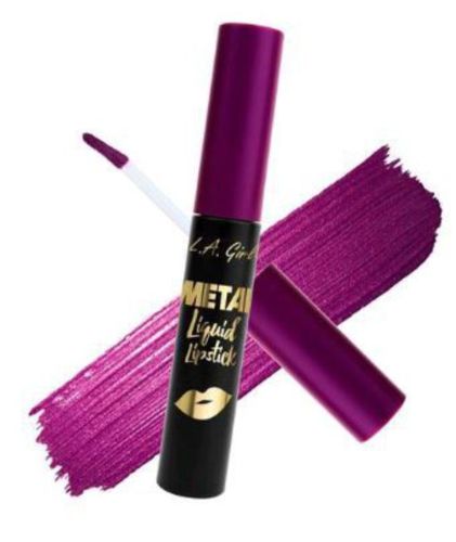 LA Girl Metal Liquid Lipstick - Flashy: A vibrant metallic lipstick with a creamy formula, enriched with vitamin E and argan oil.