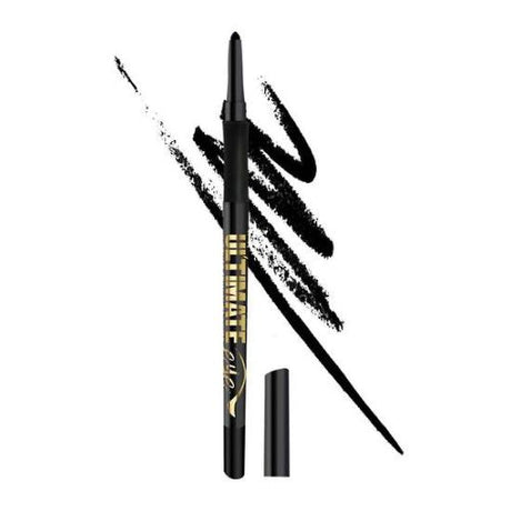 LA Girl Ultimate Auto Eyeliner Pencil in Ultimate Black, smooth gel formula for intense color and all-day wear.