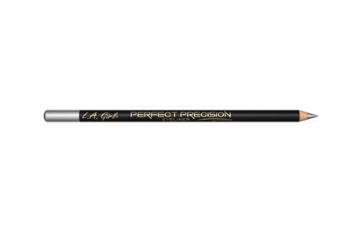 LA Girl Perfect Precision Eyeliner Pencil in Metallic Silver, showcasing a smooth, intense glide for striking eye looks.