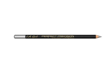 LA Girl Perfect Precision Eyeliner Pencil in Metallic Silver, showcasing a smooth, intense glide for striking eye looks.
