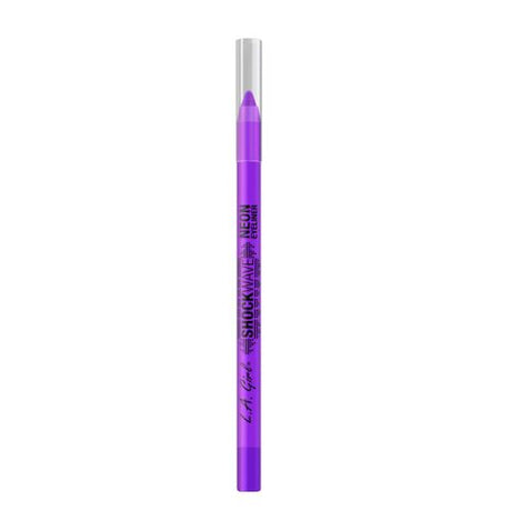 Vibrant LA Girl Shockwave Neon Eyeliner in a creamy gel formula, offering 16-hour water-resistant wear in bold colors.