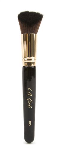 LA Girl Pro.Brush Angled Face Brush for sculpting with a slanted shape, made from eco-friendly synthetic/natural fibers.