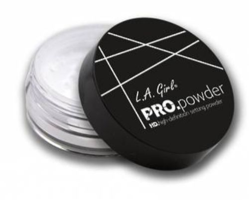 LA Girl HD Pro Setting Powder in Translucent, a lightweight finishing powder for a smooth, matte, and radiant complexion.