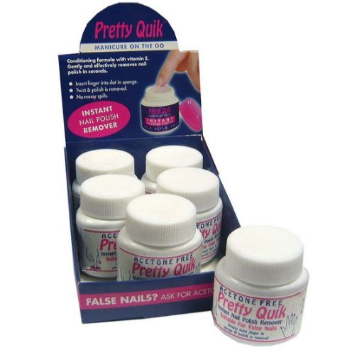 Acetone-free nail polish remover with innovative sponge design for easy, mess-free application.