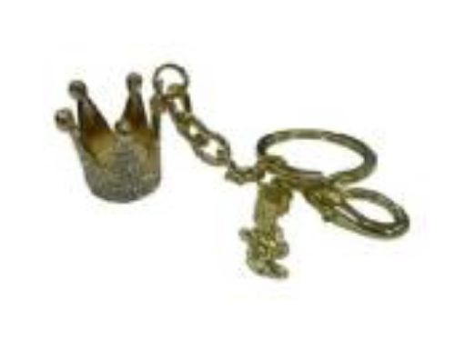 Gold crown keyring, a stylish accessory that combines elegance with functionality for organizing keys.