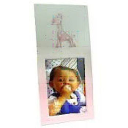 Alu. Baby Photo Frame Pink Giraffe