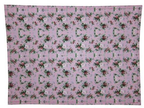 Set of 6 pink floral placemats, each 42cm x 33cm, stylishly protecting your table with an elegant design.