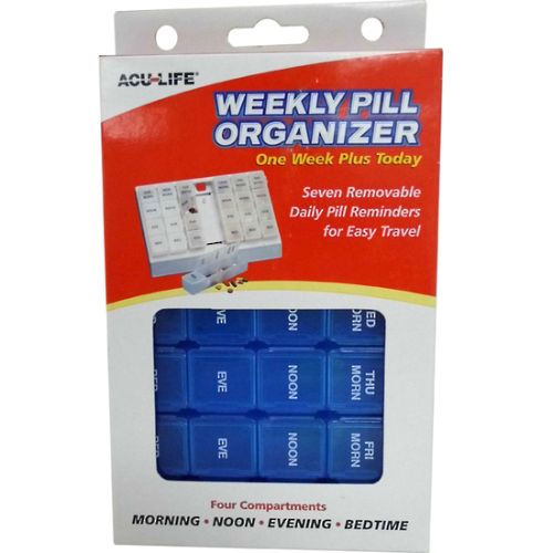 Weekly Pill Organizer Blue Acu-Life