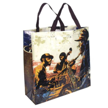 Stylish eco-friendly shopping bag, 40x39x15 cm, durable polypropylene, vibrant design, perfect for groceries and errands.