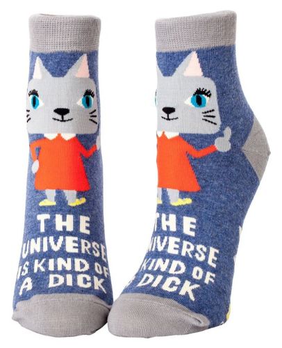 Quirky ankle socks featuring playful design, perfect for women size 5-10, blending humor and cozy comfort.