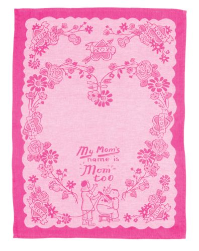 Fun and absorbent dish towels featuring the playful quote 'Mom's Name Is Mom Too' for joyful kitchen tasks.