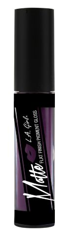 LA Girl Matte Pigment Gloss in Black Currant, a bold berry lip color with long-lasting matte finish and comfortable wear.