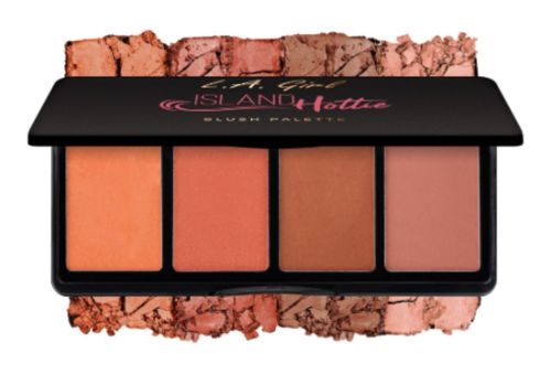 LA Girl Blush Palette - Island Hottie features four vibrant, blendable shades for a radiant sun-kissed look.