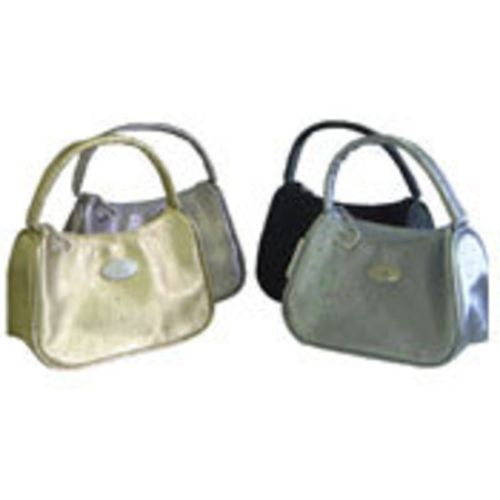 Stylish cosmetic bag with handle and heart zip, available in Black, Gold, Silver, and Pewter, perfect for on-the-go beauty.