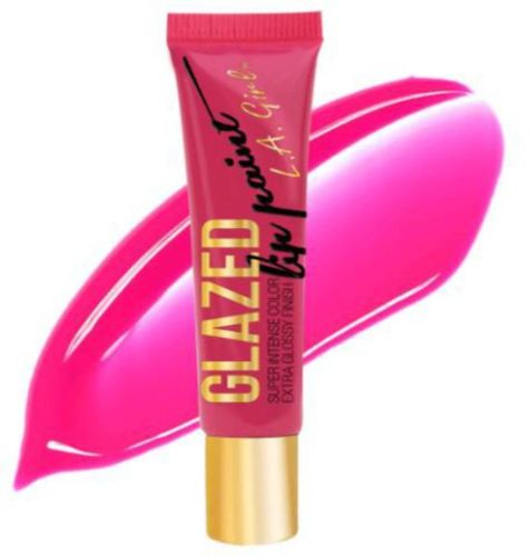 LA Girl Glazed Lip Paint in Bombshell; intensely pigmented, glossy finish, nourishing formula, perfect for bold, vibrant lips.