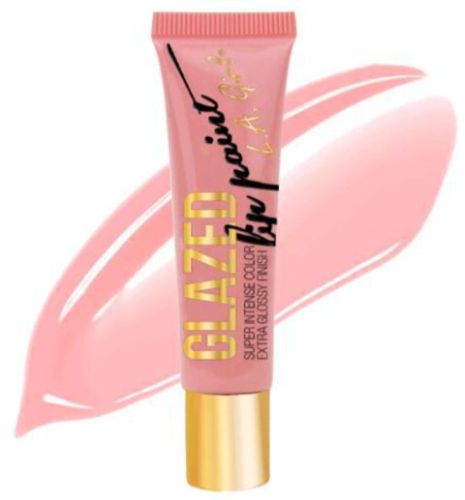 LA Girl Glazed Lip Paint - Flirt: a vibrant, glossy pigment enriched with vitamin E and peppermint oil for smooth, stunning lips.
